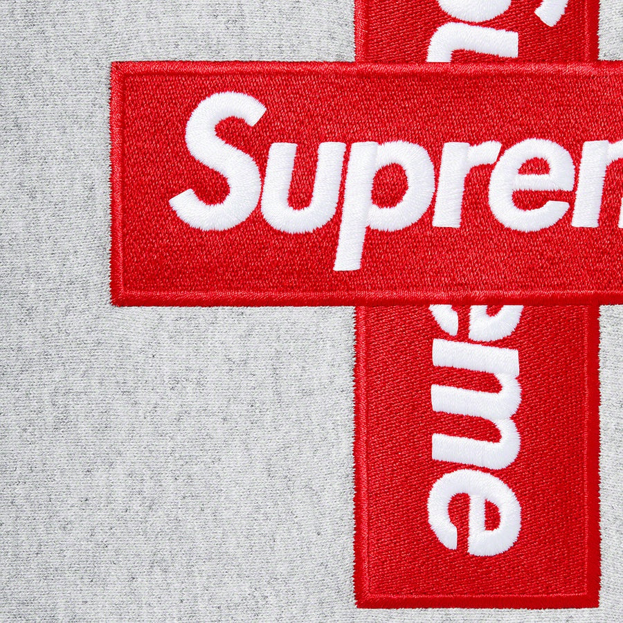 Supreme Cross Box Logo Hooded Sweatshirt 'Heather Grey' | Men's Size M