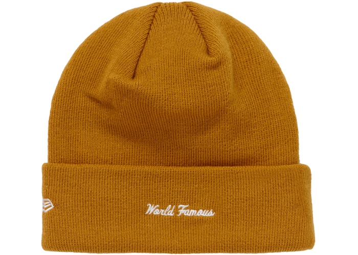 Supreme New Era Box Logo Beanie (FW18)- Mustard – Streetwear Official