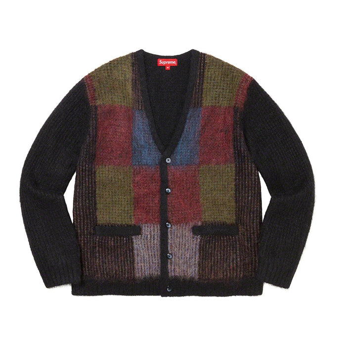 Supreme Brushed Grid Cardigan- Black