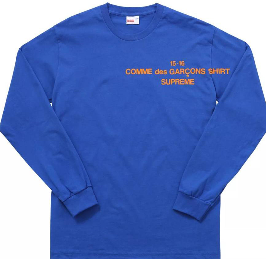 Supreme comme des 2025 garcons long sleeve