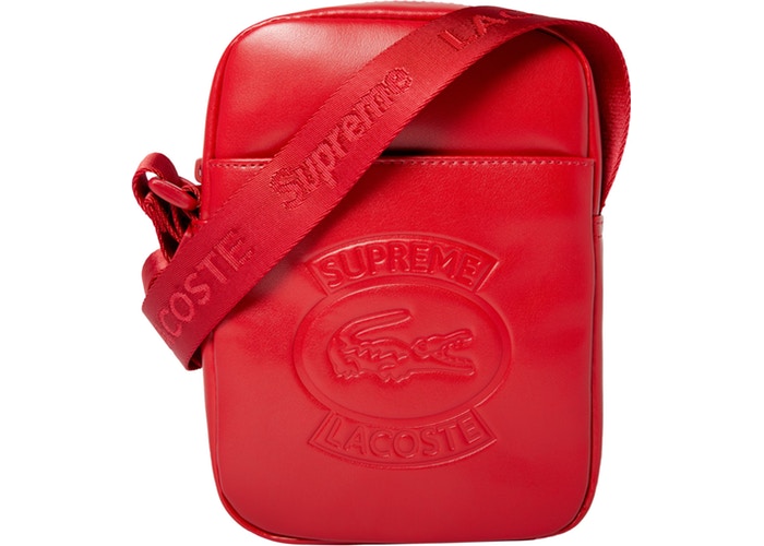 Supreme - Supreme LACOSTE Shoulder Bag- Red