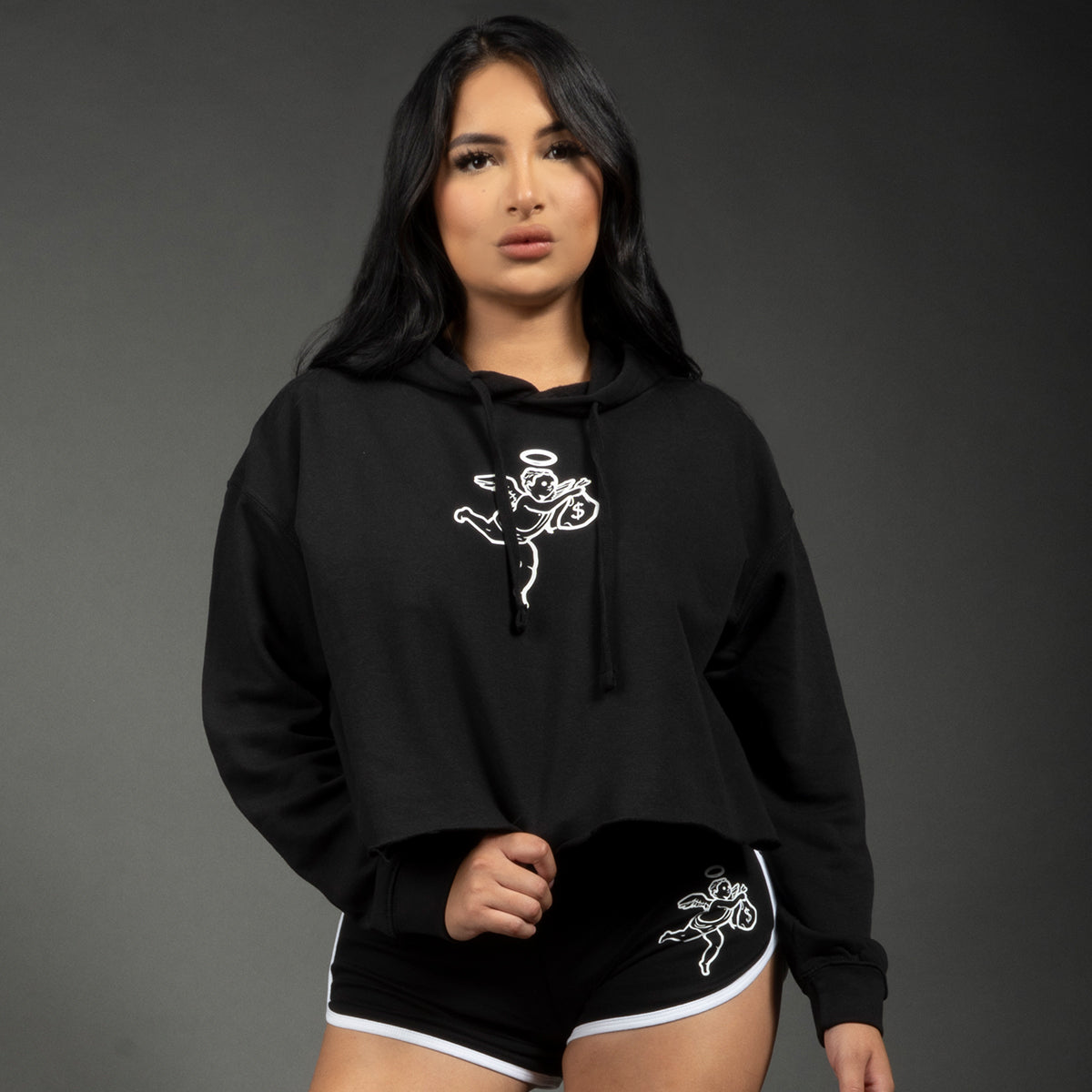 Get Money Angel Cropped Hoodie