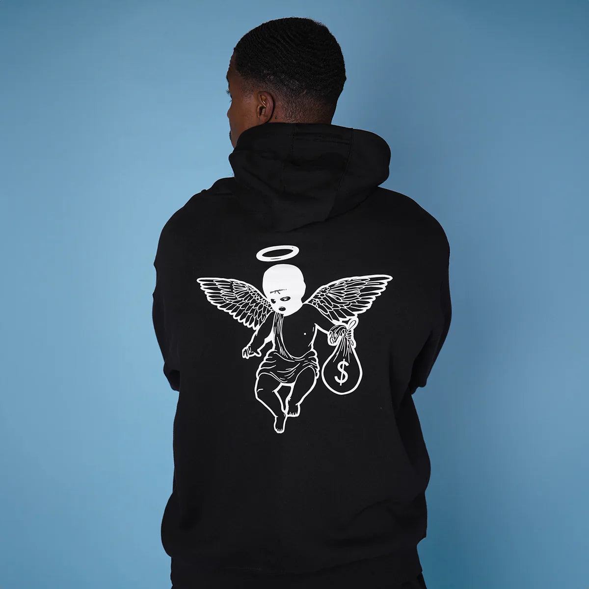 Money Motivated Angel (front/back) Zip-up Hoodie - LW