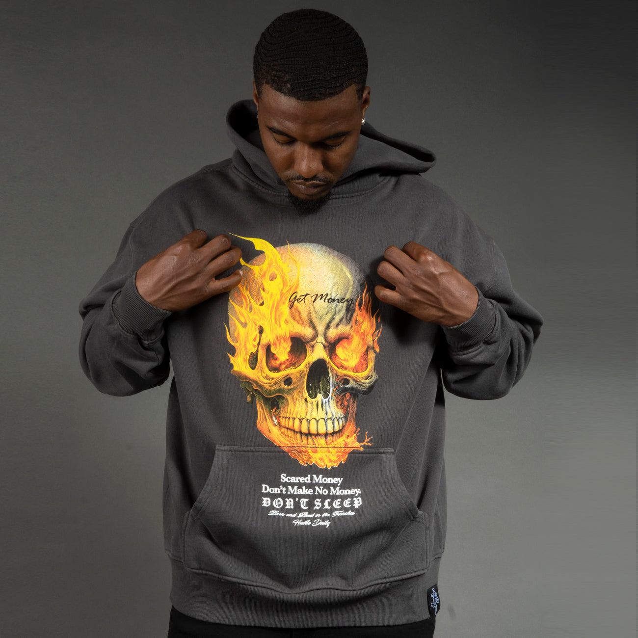 Scared Money Burning Skull Super Heavy Hoodie