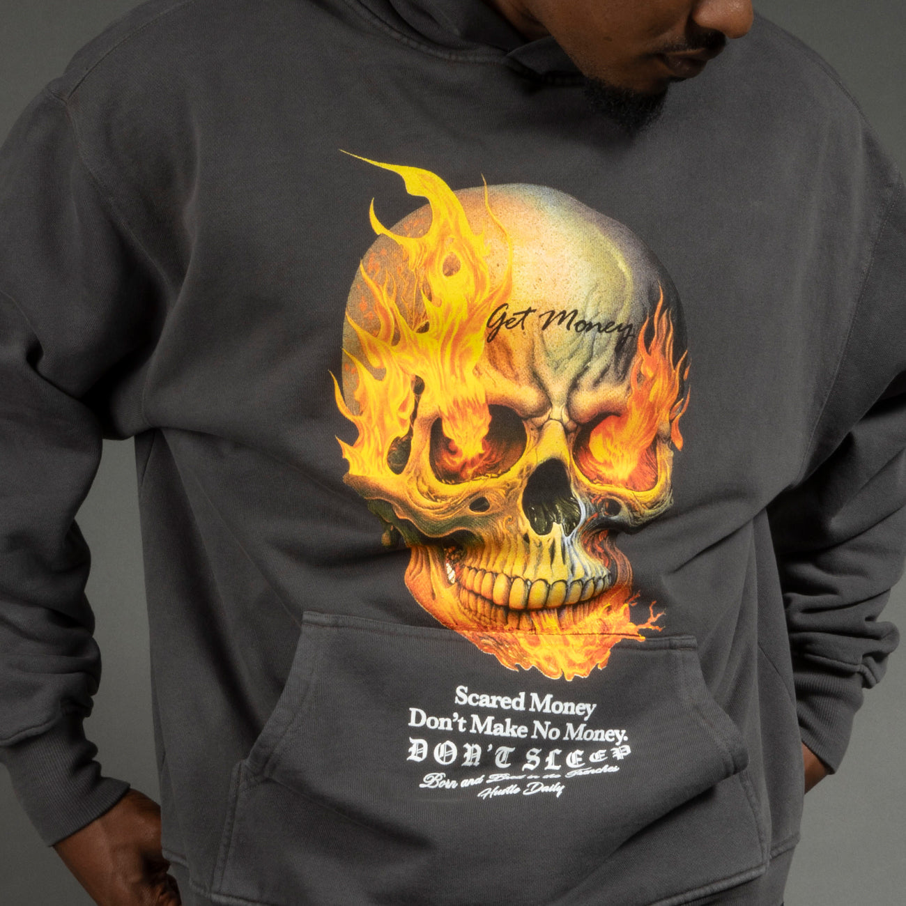 Scared Money Burning Skull Super Heavy Hoodie