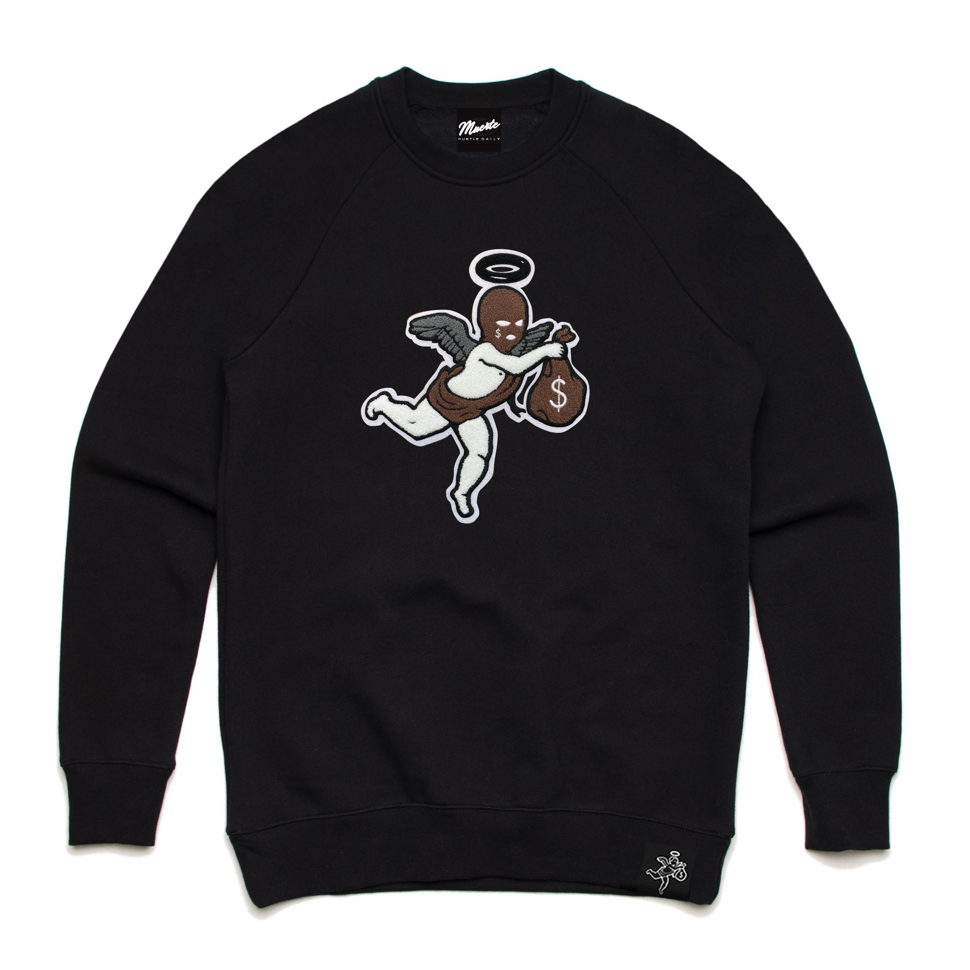 AJ1 DM SKI MASK ANGEL CHENILLE PATCH CREWNECK