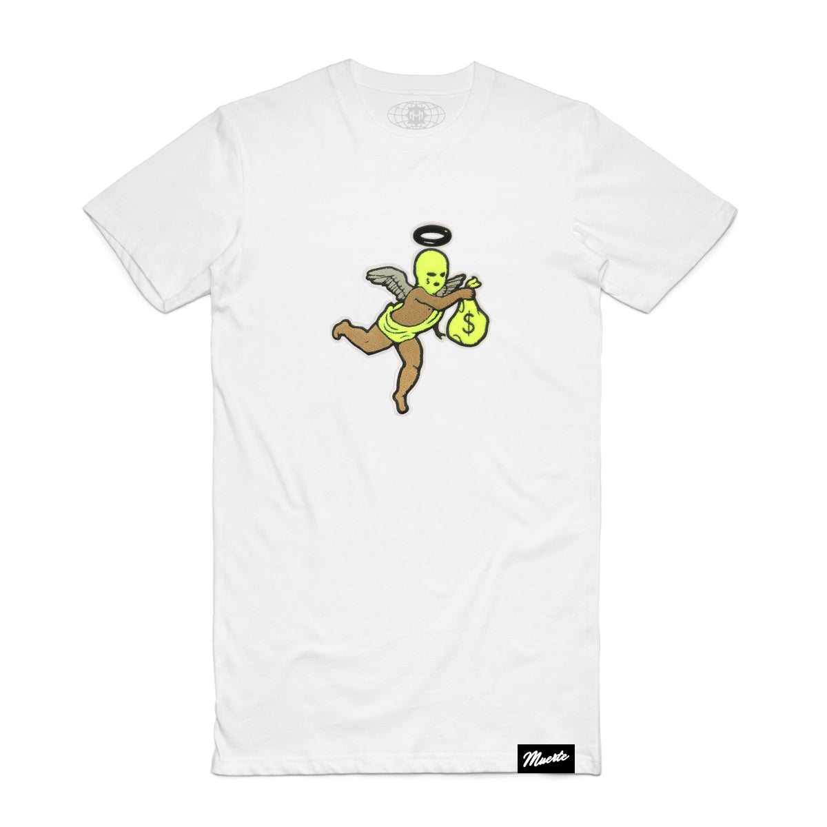 Neon Get Money Ski Mask Angel Chenille Patch Tee