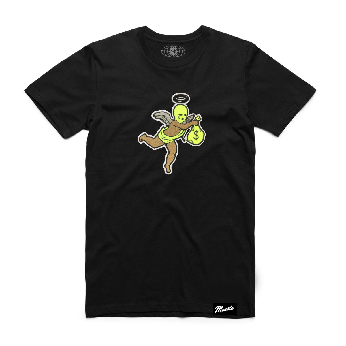 Neon Get Money Ski Mask Angel Chenille Patch Tee