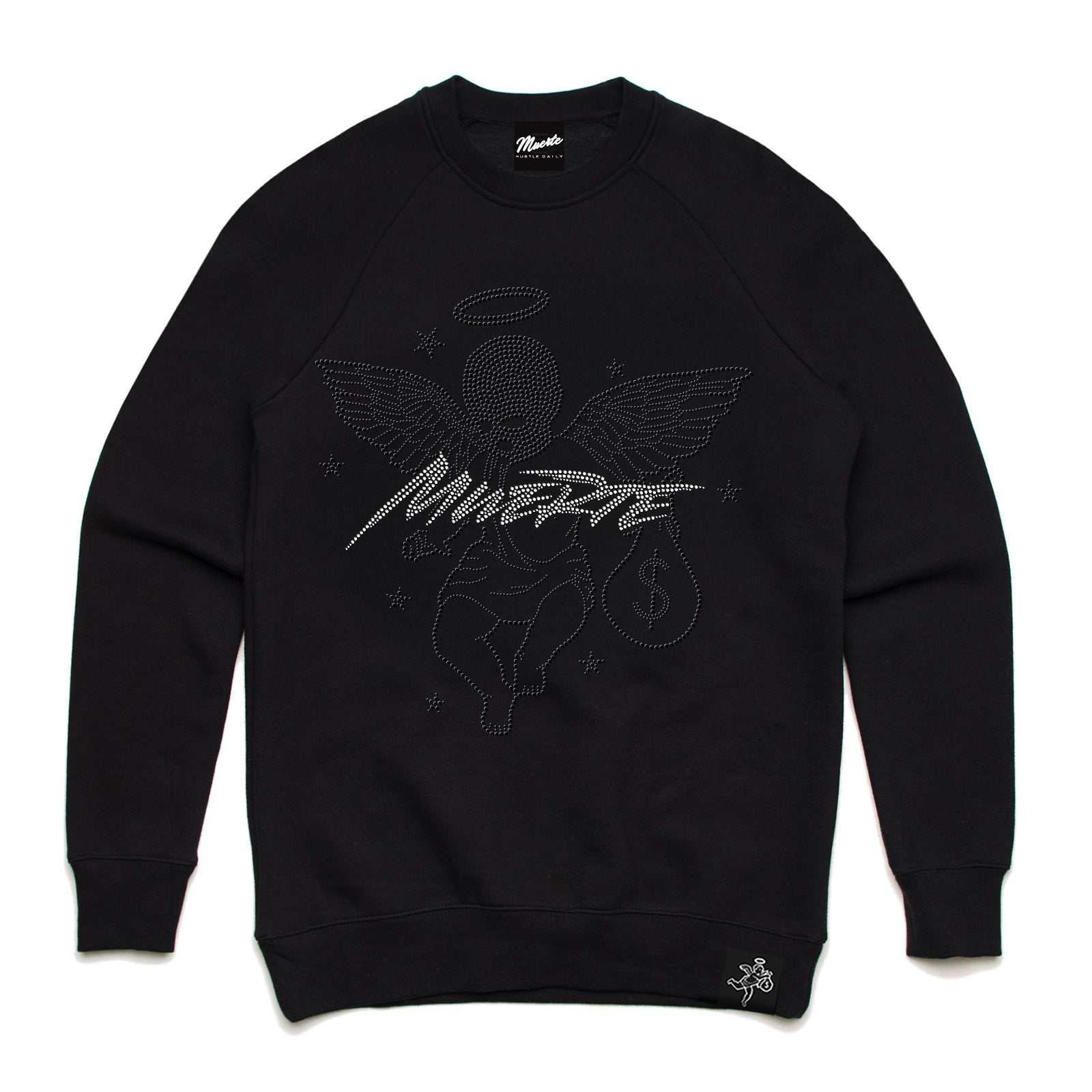 CREWNECK Muerte Script RS MM Black Stars