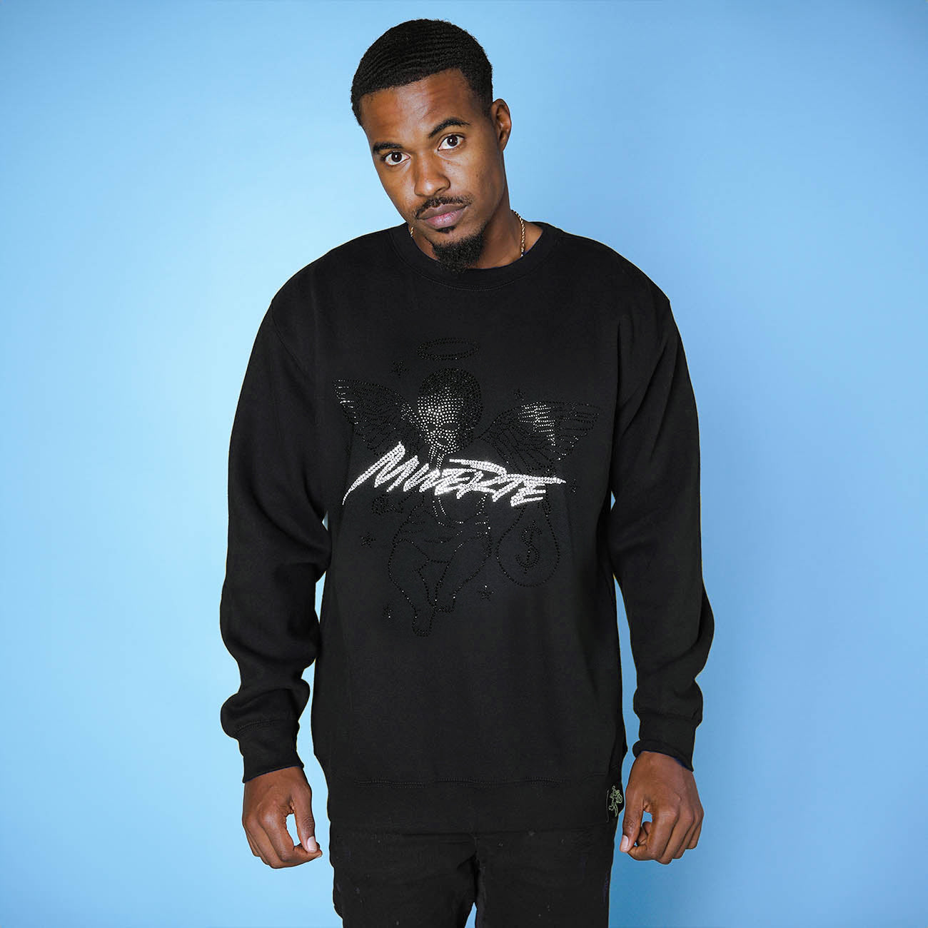 CREWNECK Muerte Script RS MM Black Stars