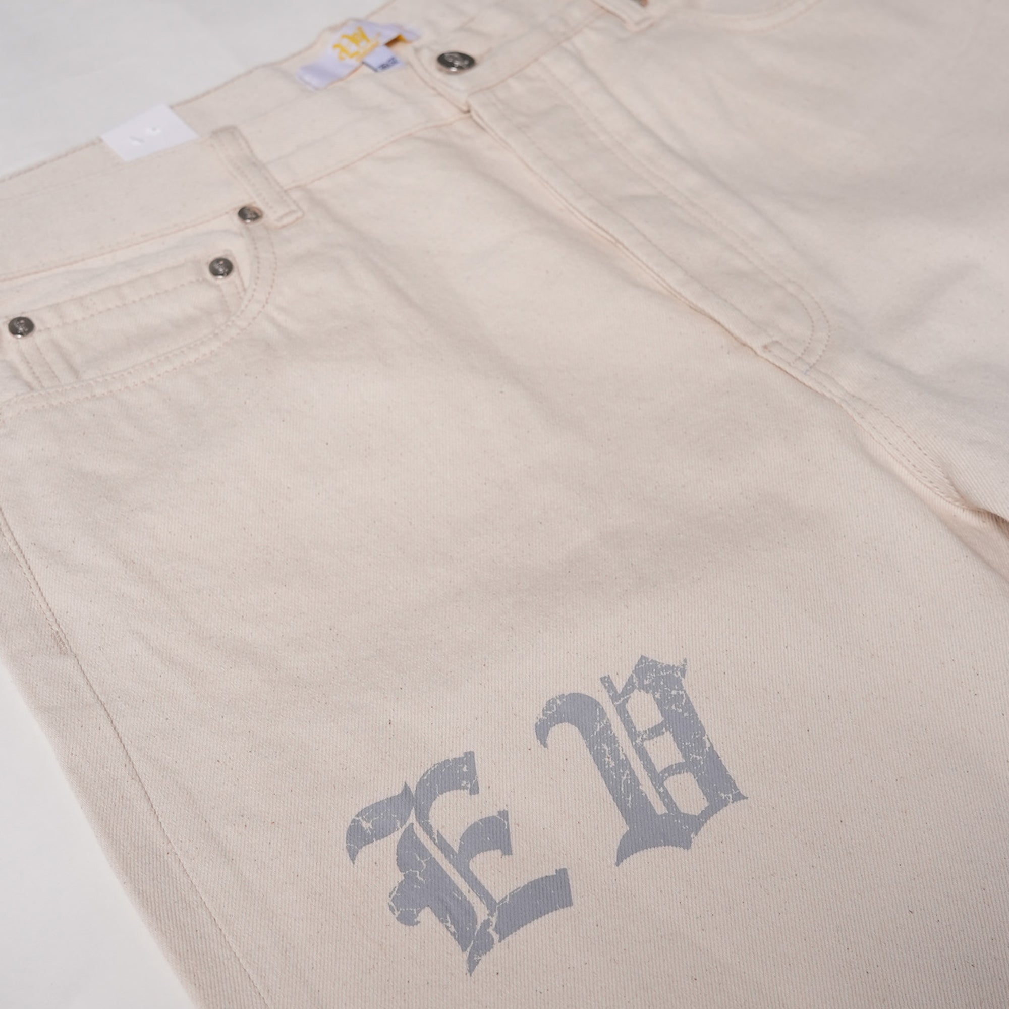 Evol White Tonal Skull Denim