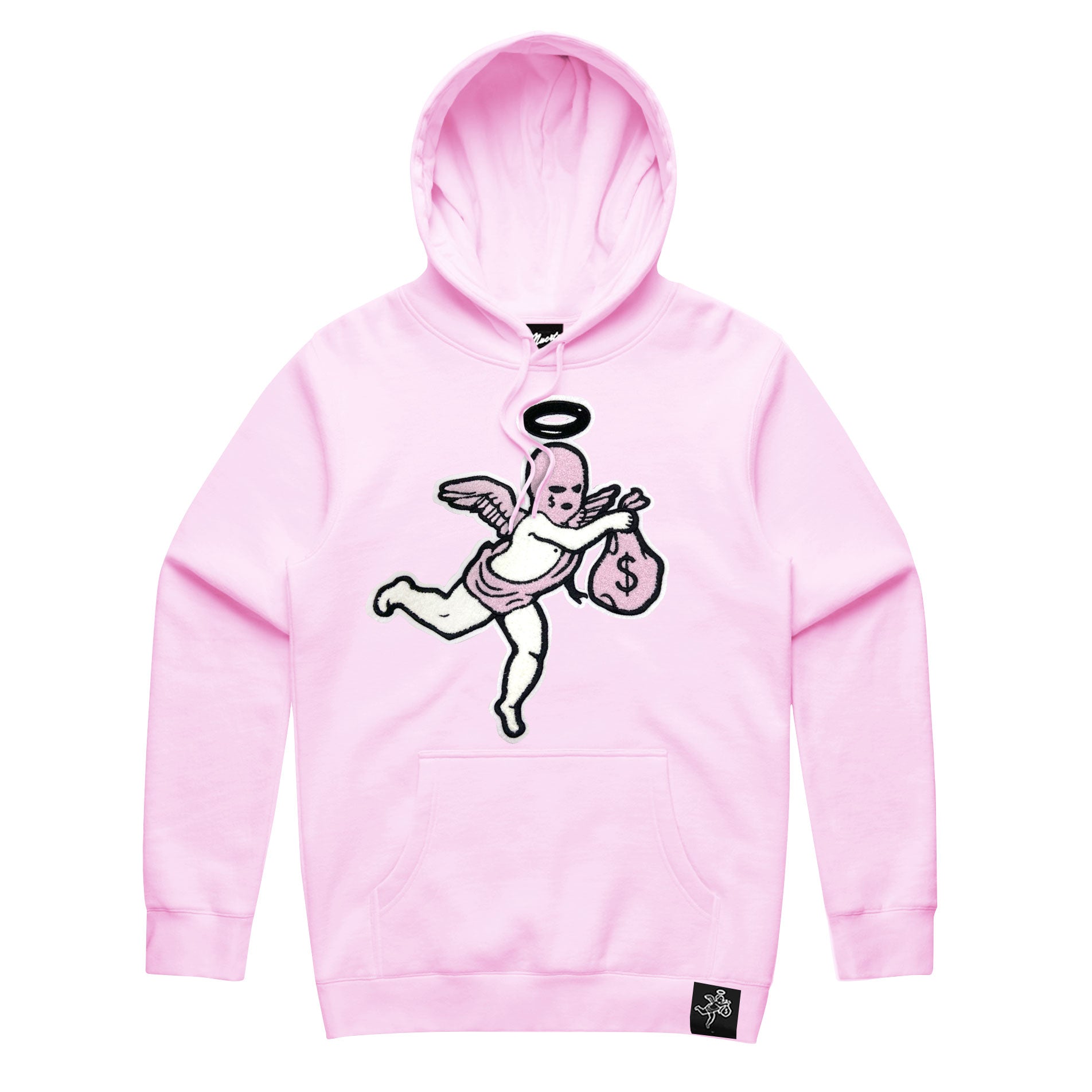 Pink Ski Mask Angel Chenille Patch  Hoodie - HW