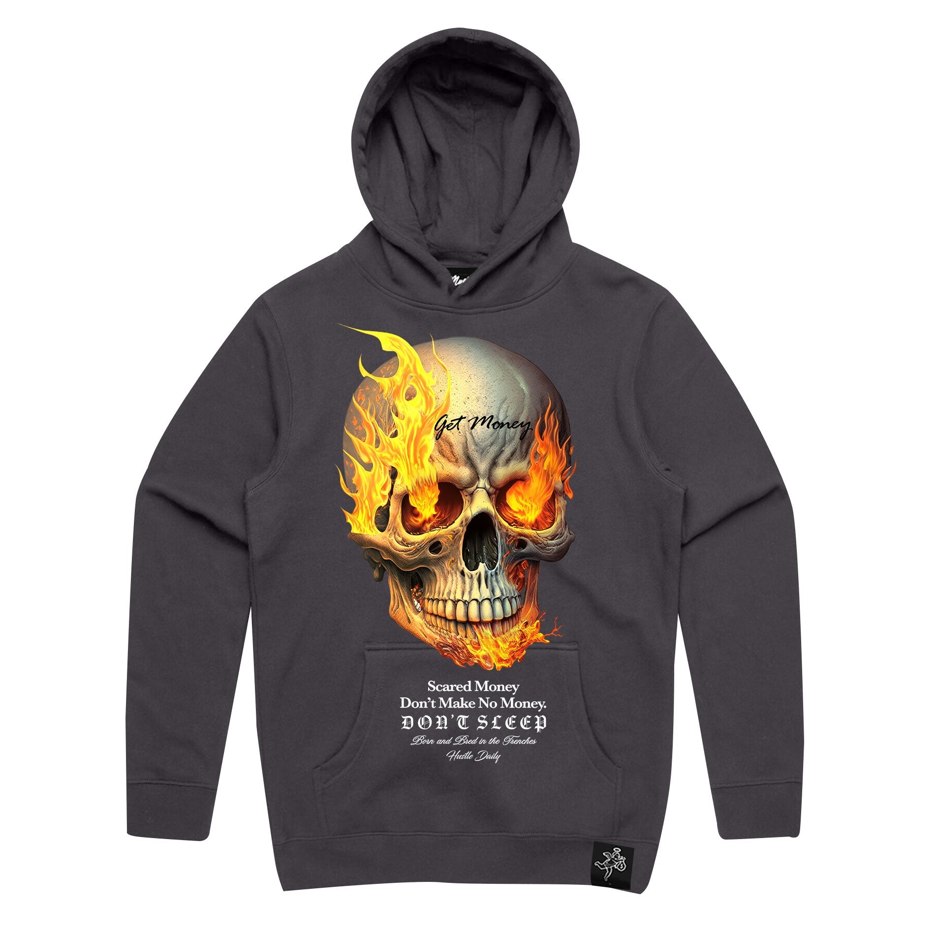 Scared Money Burning Skull Super Heavy Hoodie