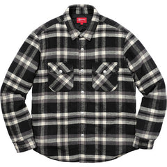 Supreme - SUPREME Quilted Arc Logo Flannel Shirt - Black