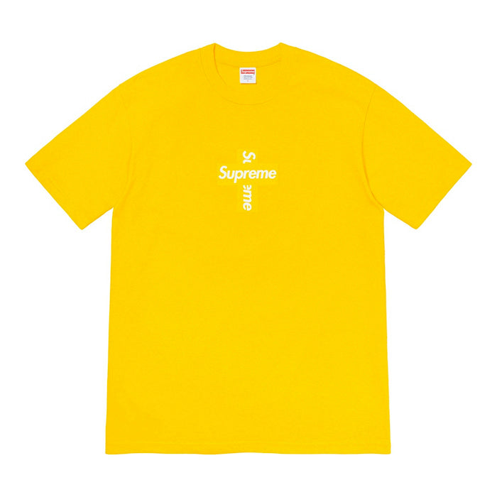 supreme cross box logo tee yellow S