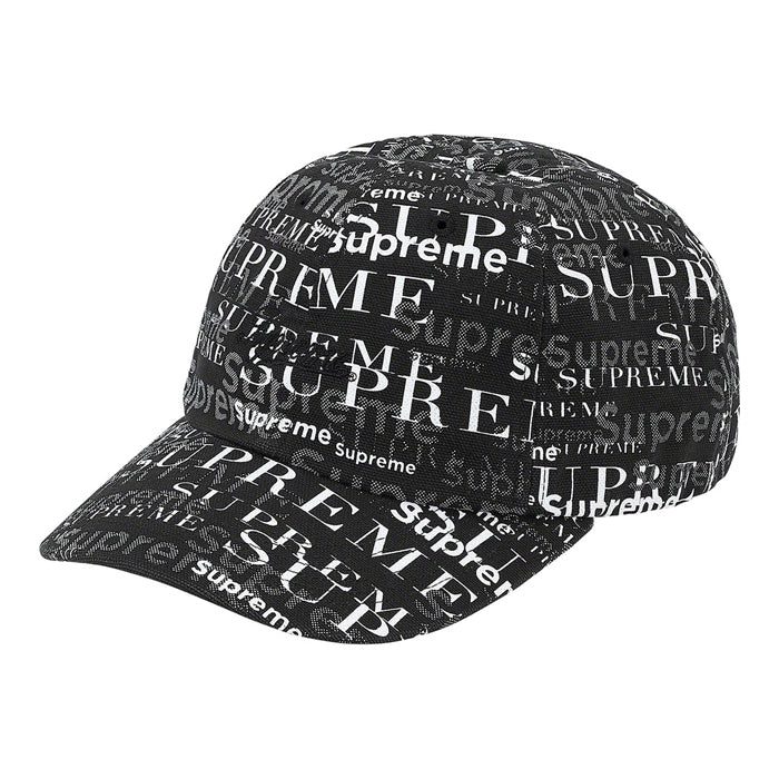 Supreme Logo Pattern 6-Panel- Black