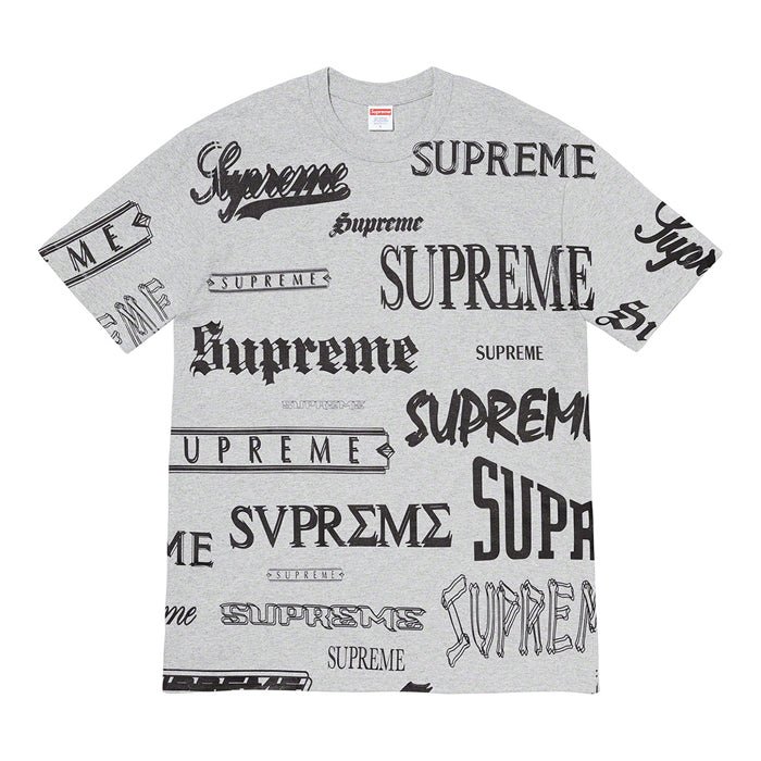 Supreme Multi Logo Tee- Heather Grey – Streetwear Official