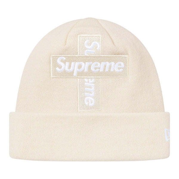 Supreme New Era® Cross Box Logo Beanie- Natural – Streetwear Official