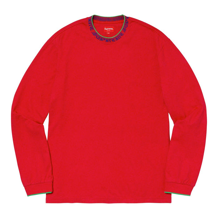 Supreme Old English Collar Logo L/S Top- Red – Streetwear Official