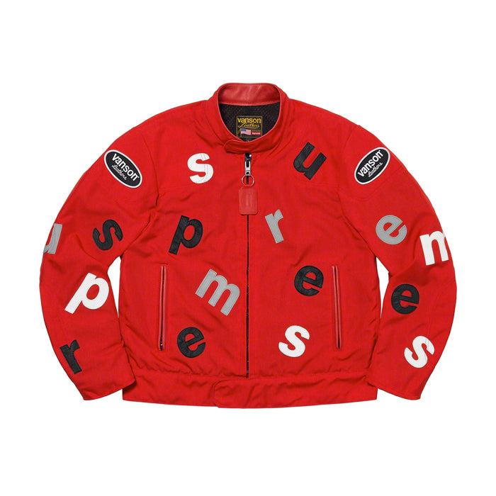 Supreme Vanson Leathers Letters Cordura Jacket- Red – Streetwear