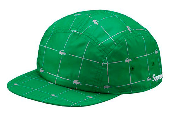 Supreme - Supreme/LACOSTE Reflective Grid Nylon Camp Cap- Green